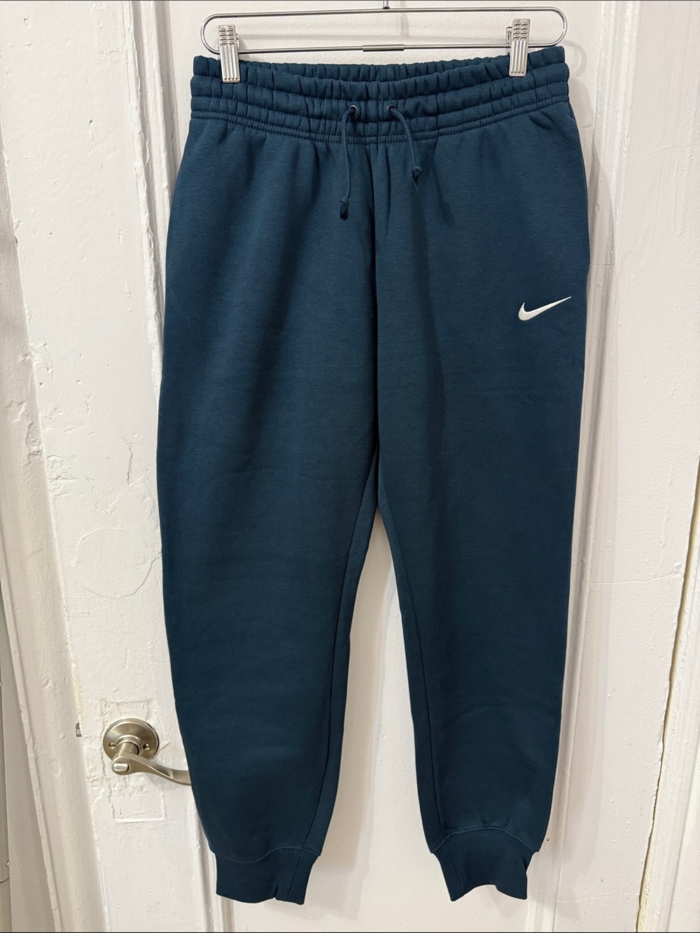 Nike Deep Teal Kids Fleece Joggers with White Swoosh